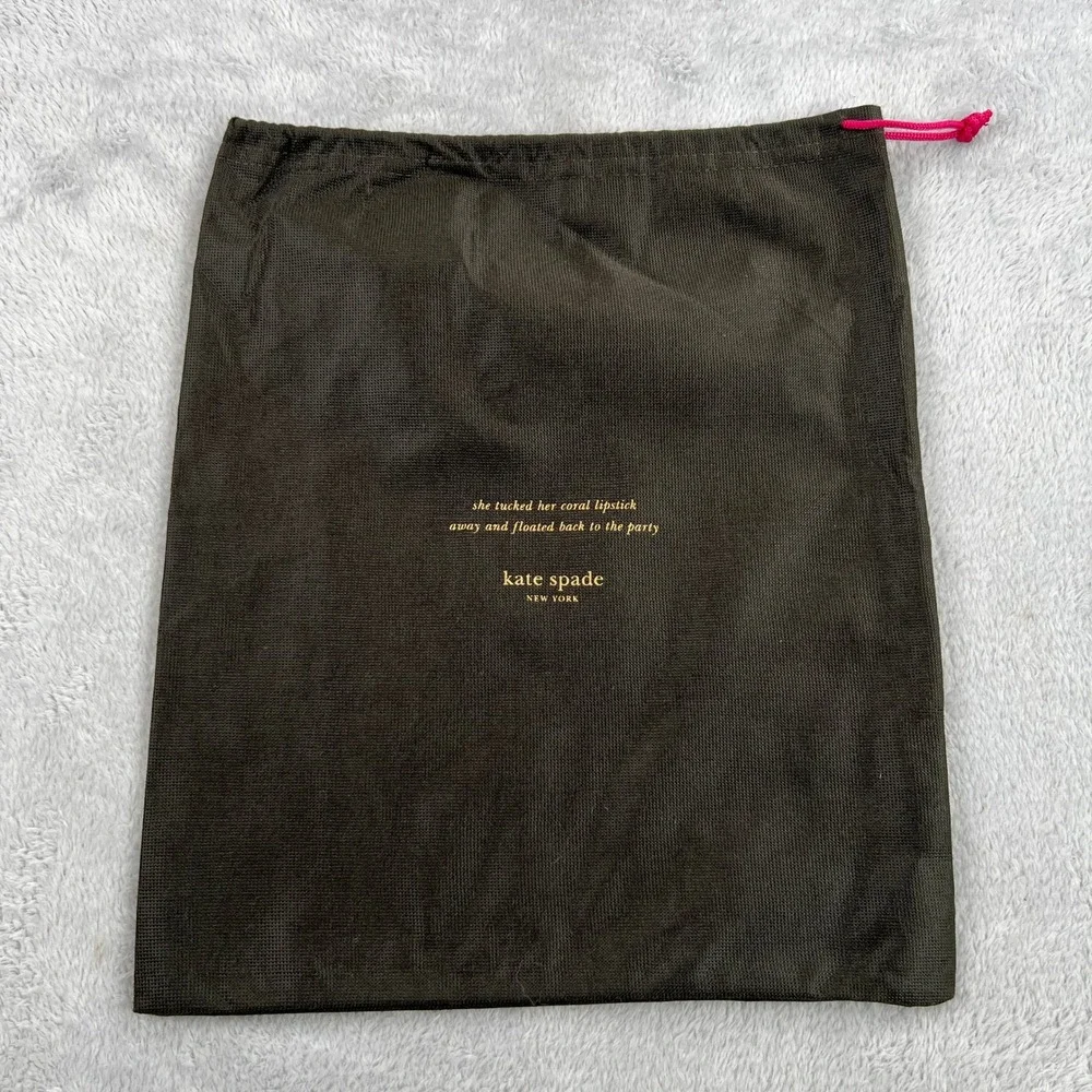 Kate Spade Dust Bag Brown Drawstring Quote Purse Handbag Storage Sleeper 12x13in